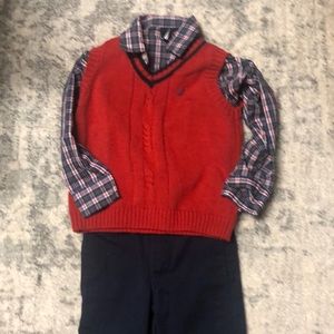 Boys 3 piece Nautical pants, button down, best